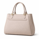 Ballora Women's Faux Leather Top Handle Satchel Beige