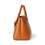 Ballora Women's Faux Leather Top Handle Handbag Tan