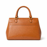 Ballora Women's Faux Leather Top Handle Handbag Tan